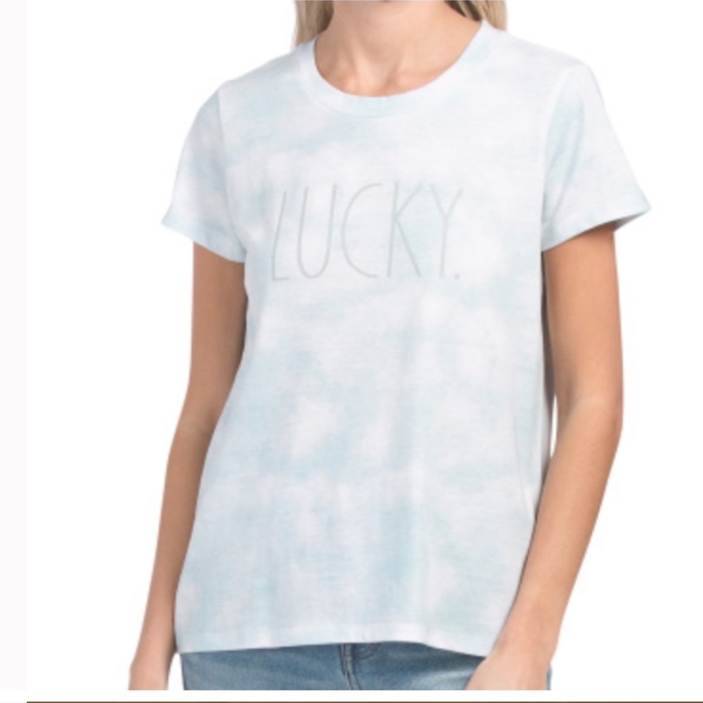 Rae Dunn Lucky Graphic T-Shirt, XS, NWT, Retail $38